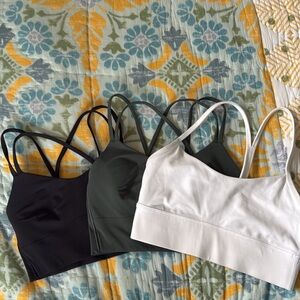 3 barely worn Lululemon sports bras - 2 size 6, 1 size 2